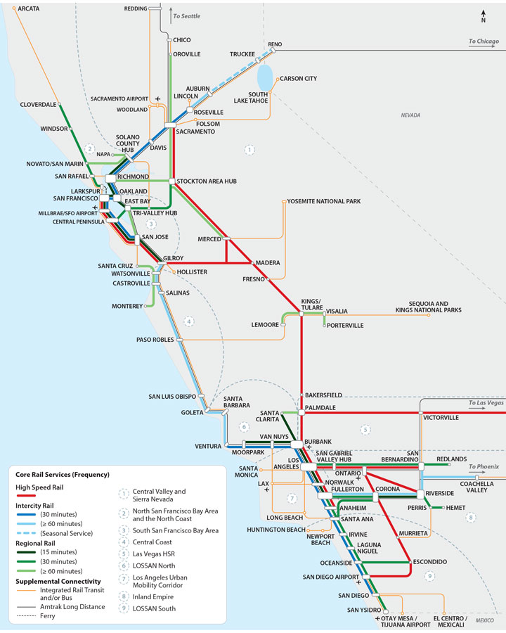 California final rail plan map (2018)