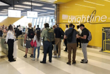 Interior of Brightline station