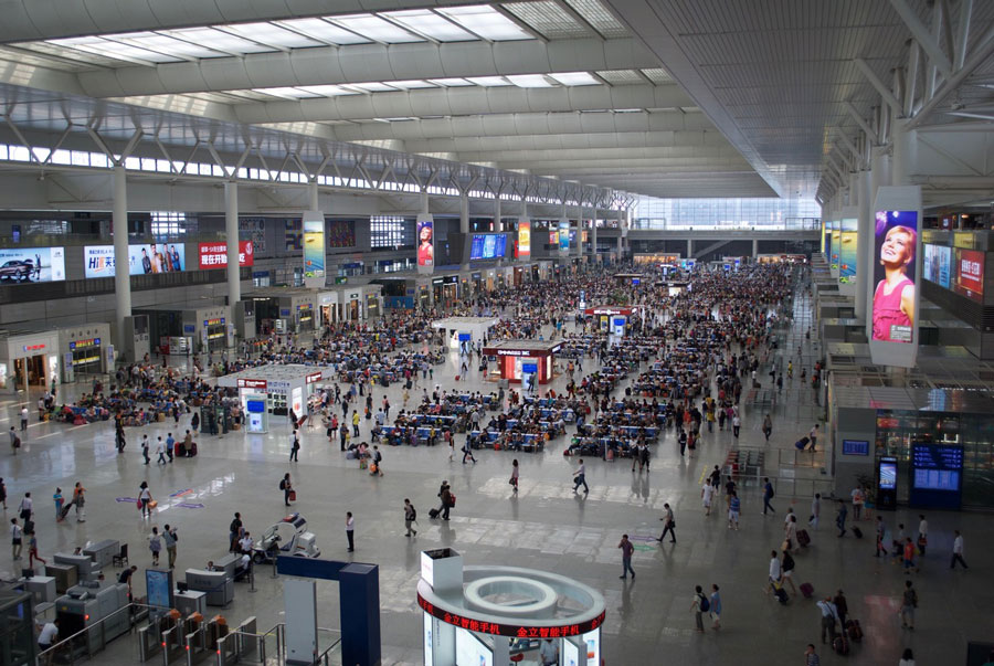 Interior of a Chinese high speed train station