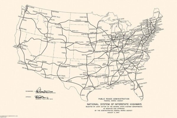Interstate highway system in 1947