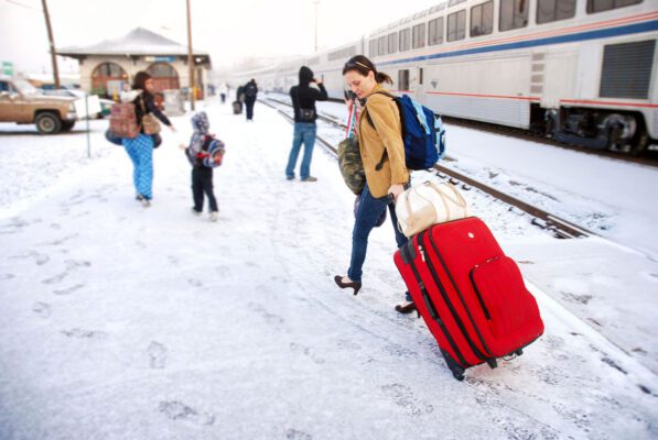 Amtrak platform snow