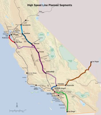 High Speed Line Planned Segments in California