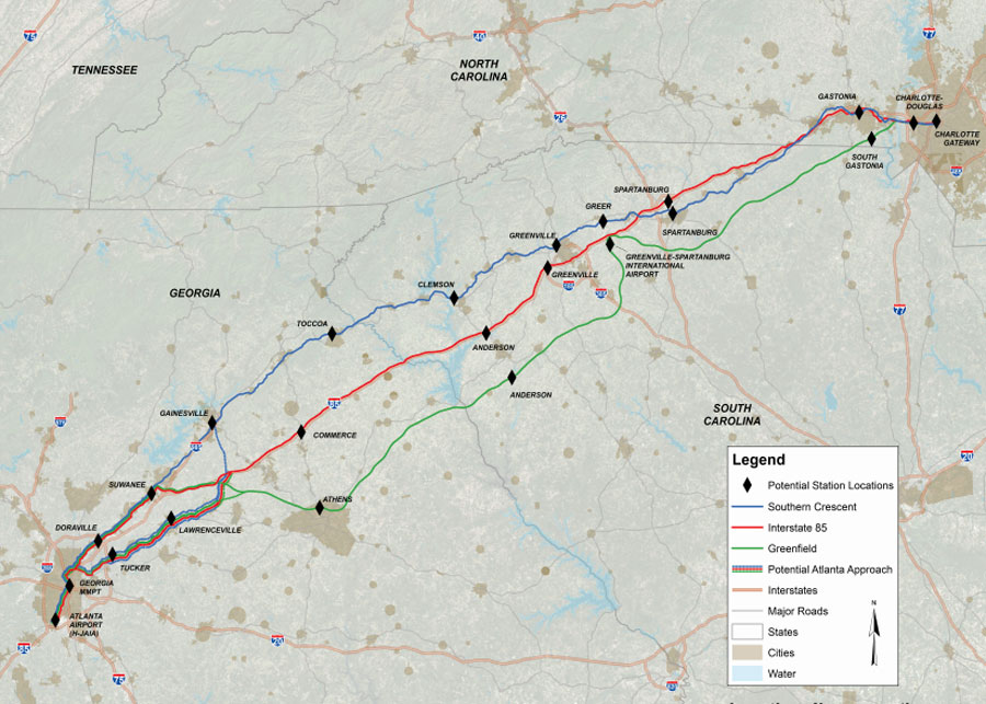 Atlanta to Charlotte High-Speed Rail