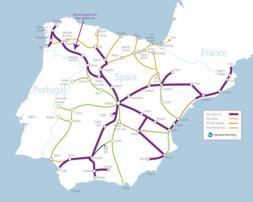 High Speed lines in Spain (2021)
