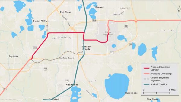 Brightline Sunshine Corridor map