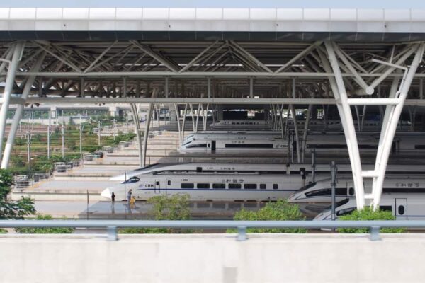 Chinese high speed trains station exterior