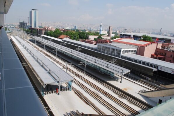 The regional rail platforms at Ankara's central station.