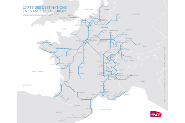 Carte Reseau TGV map