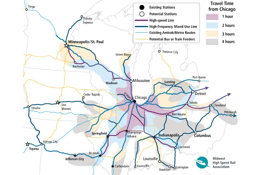 Combined Midwest Map travel time bubbles<br />
