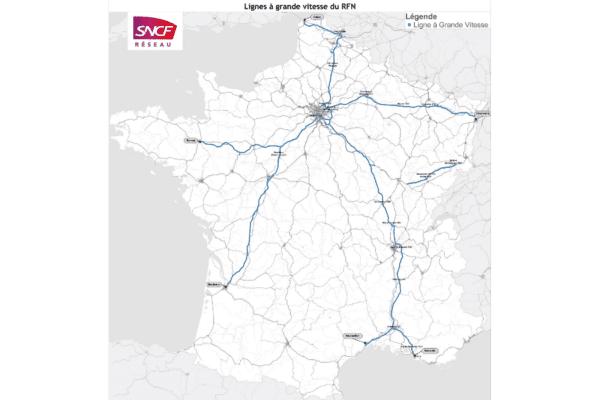 French LGV map