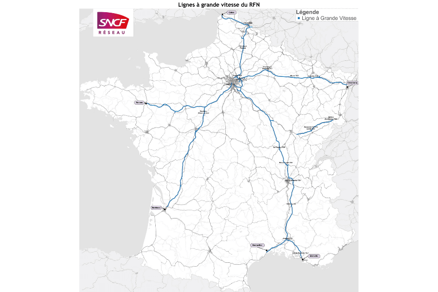 French LGV map
