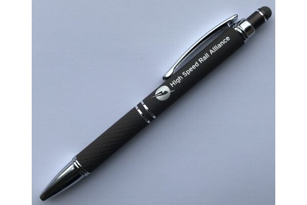 a pen with the HSRA logo