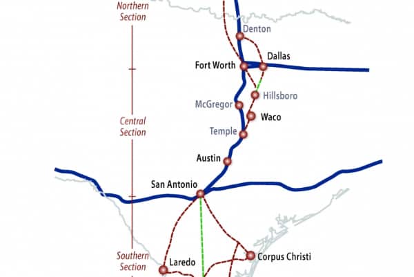 I35 Texas study area map