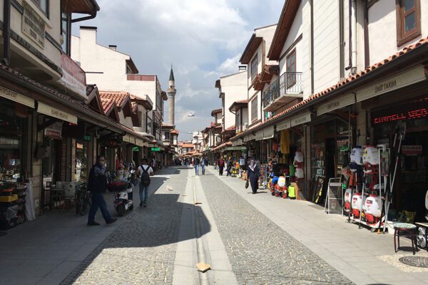 A shopping district in Konya, Turkey.