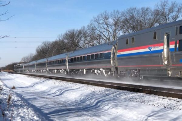 Lake Shore Limited in the snow
