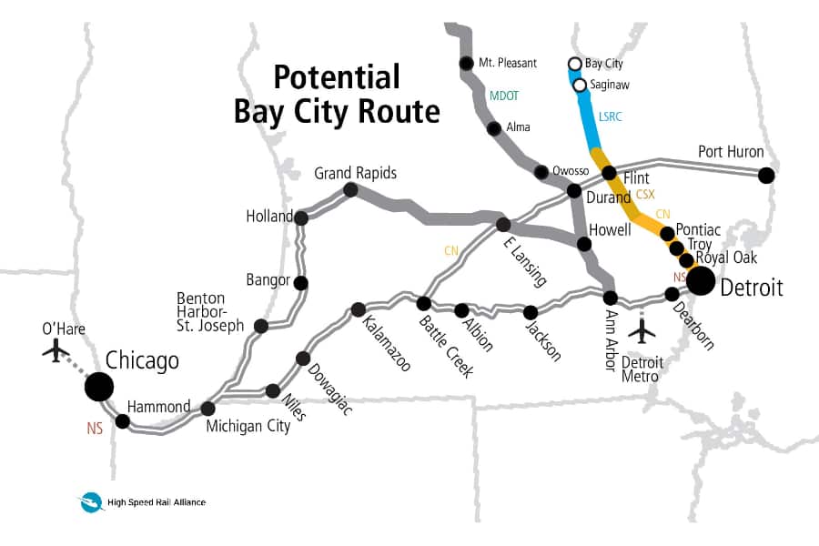 900x600 Michigan Bay City Map