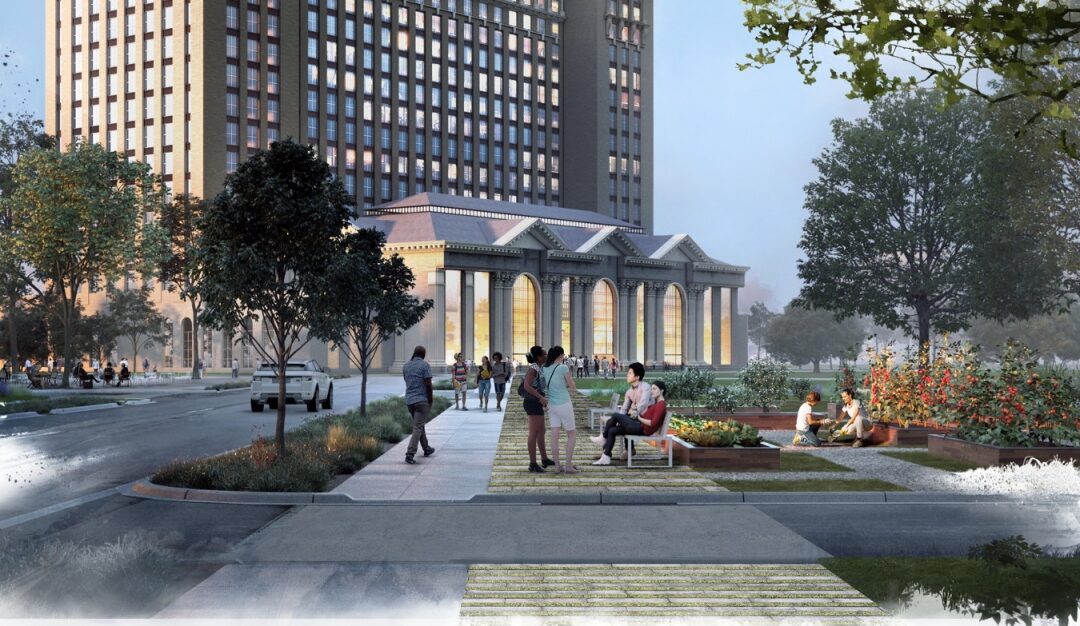 Michigan Central Station Exterior Ford Rendering Hero