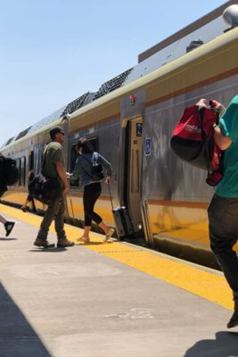 Travelers Boarding Airport Express