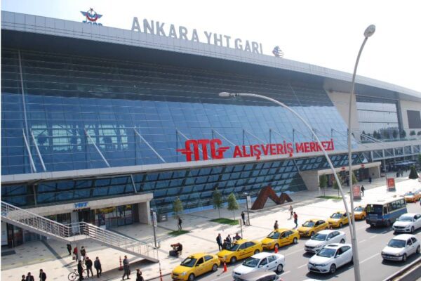 Main railroad station in Ankara, Turkey