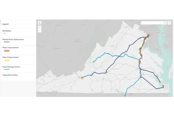 Virginia Railplan Projects Map