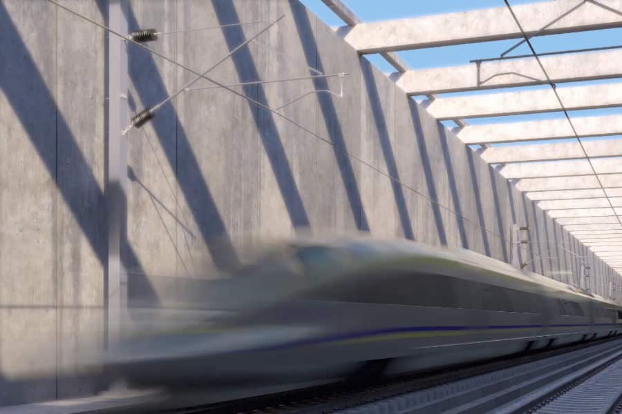 California High Speed Train In Trench Motion Blur