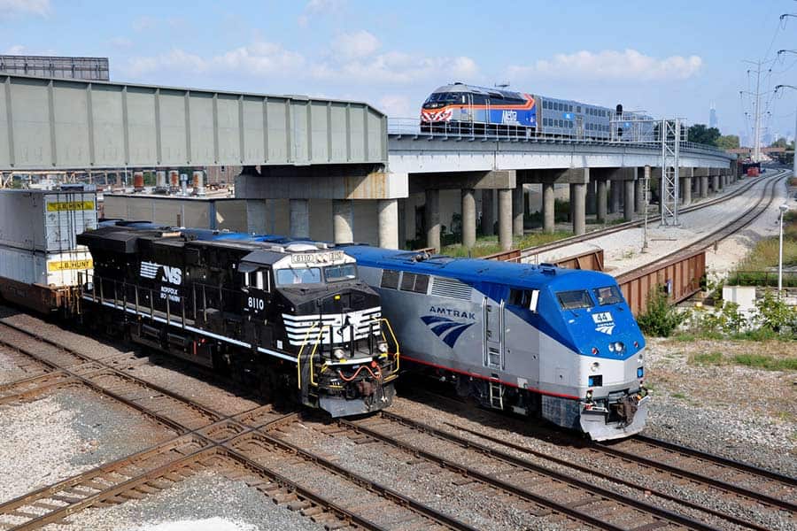 Englewood Flyover 3 Trains