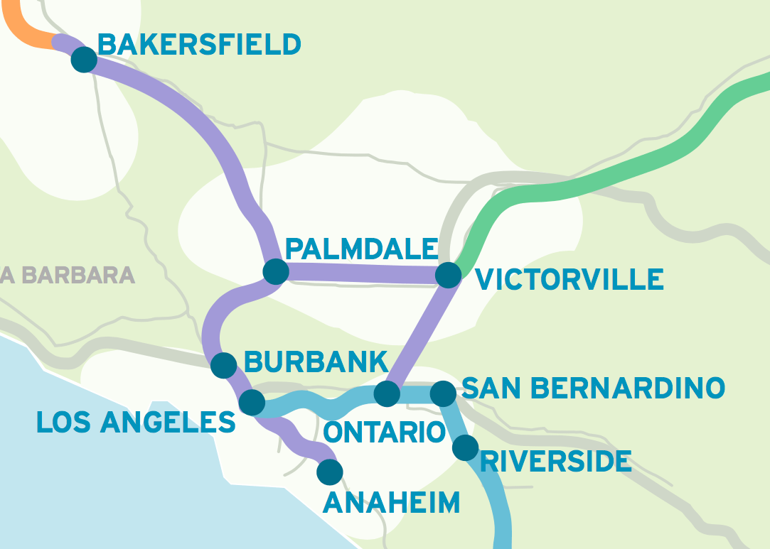 900x600 Southern California High Speed Rail Map