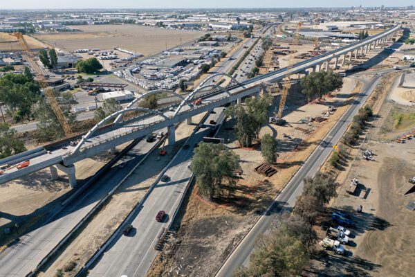 The Cedar Valley Viaduct will carry California's high speed line over California highway 99