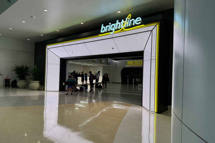 The entrance to the Brightline portion of the Orlando Airport