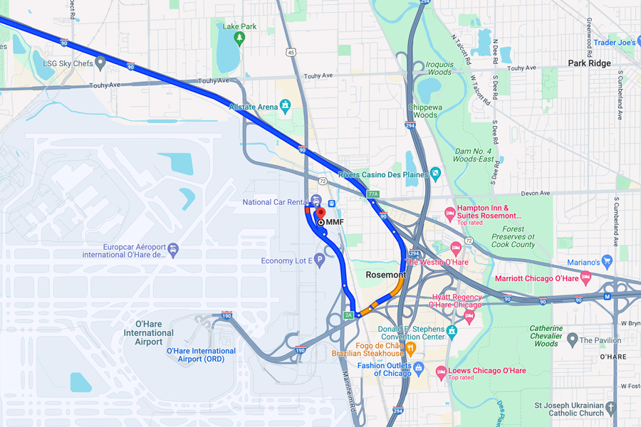 A map of the FRA planning framework for corridors in the Midwest. It shows 6 pillar corridors out of Chciago.