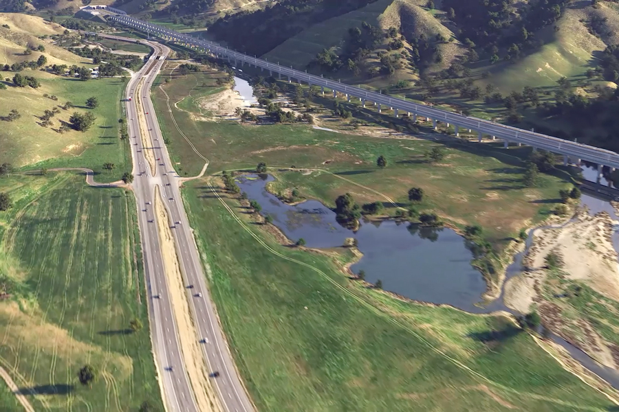 A conceptual rendering of the approach into the tunnels under Pacheco Pass.