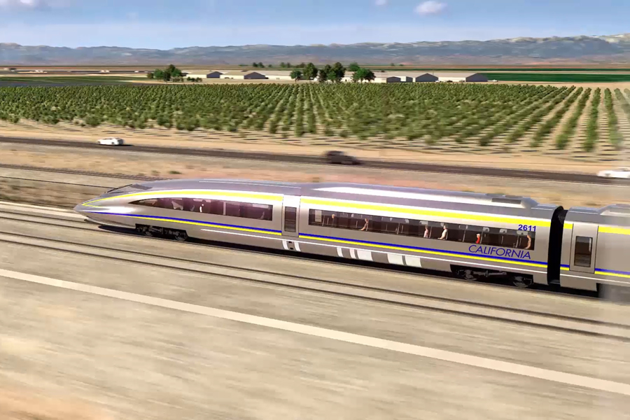 California High Speed Rail rendering Central Valley