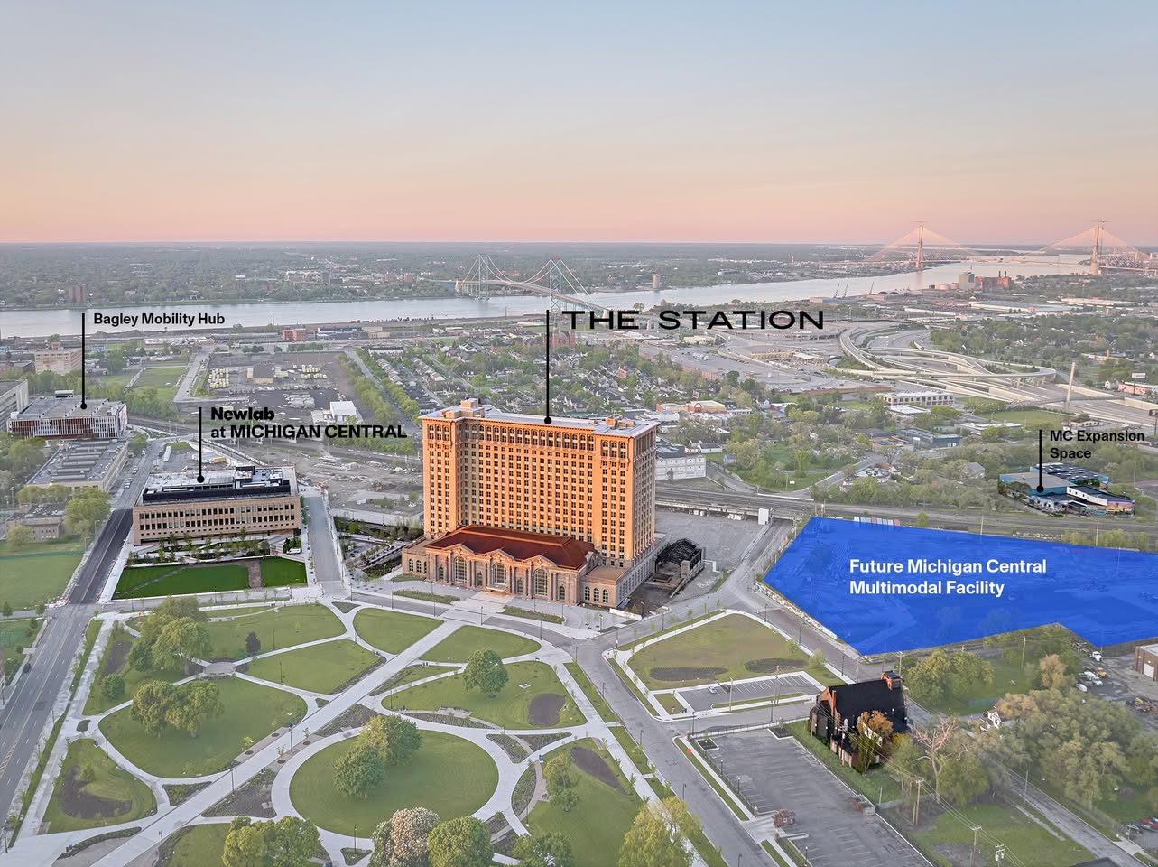 New Railway Station for Detroit to Be Near Michigan Central Station