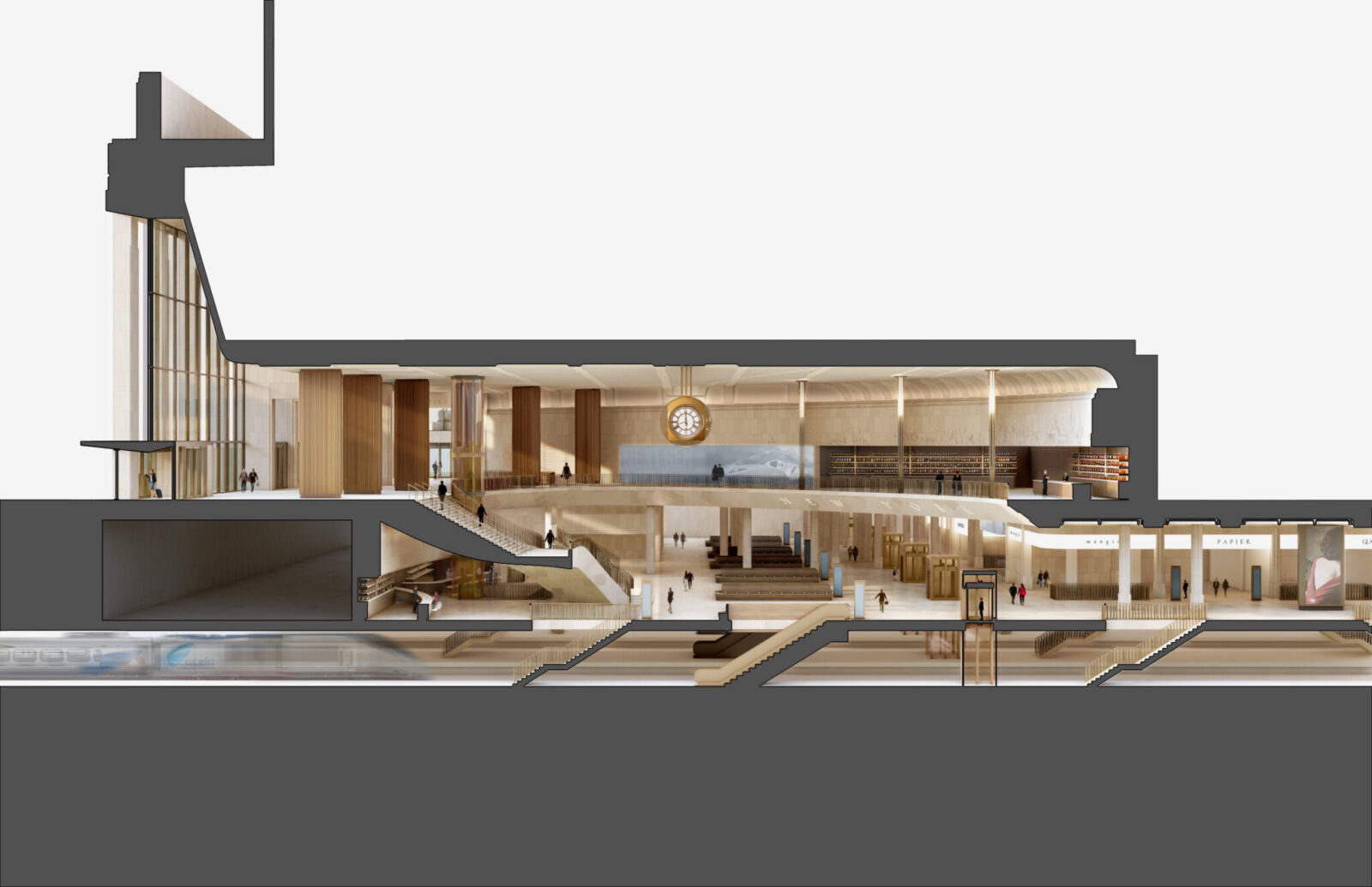 900x600 A cutaway view of the proposed open concourse at Penn Station NY.